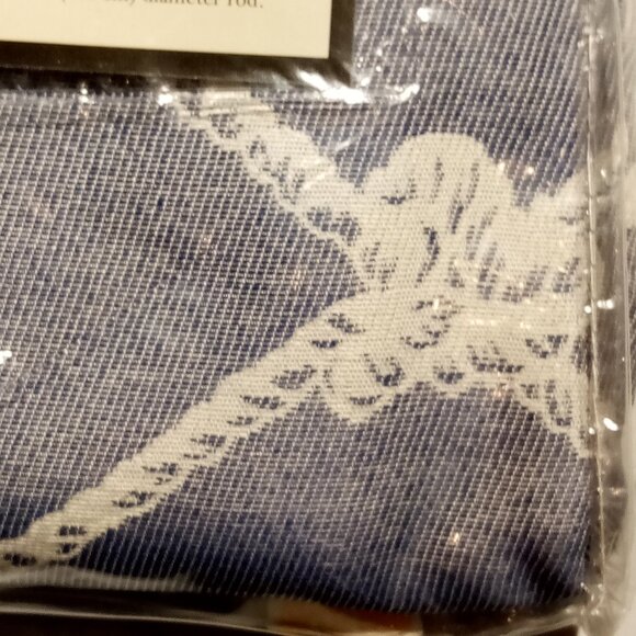 West Bay Grommet Window Curtain Panel  50"W x 63"L  Indigo  Coastal Pattern NEW - Picture 6 of 7